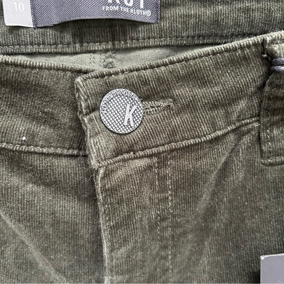 KUT From the Kloth Karen baby bootcut size 10 dark green soft corduroy pant. - Picture 3 of 8